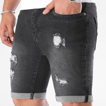 LBO - Jean Shorts Met Vernietiging 0448 Denim Zwart