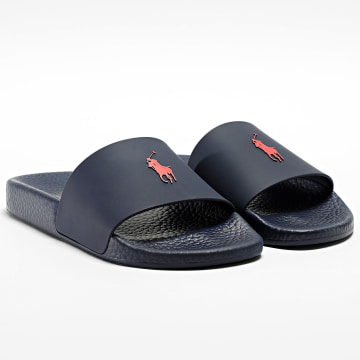 Polo Ralph Lauren - Polo Slide Slippers Blu Navy Rosso