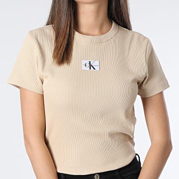Calvin Klein - Camiseta cuello redondo mujer 2687 Beige