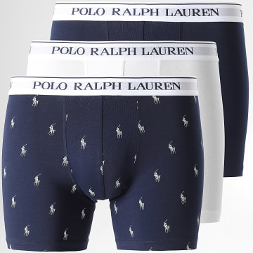 Polo Ralph Lauren - Set di 3 boxer blu navy e bianchi
