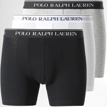 Polo Ralph Lauren - Lot De 3 Boxers Gris Chiné Blanc Noir