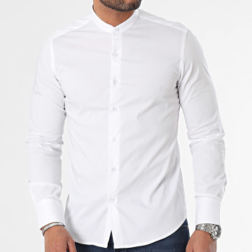 Frilivin - Camicia a maniche lunghe Colletto ufficiale Bianco