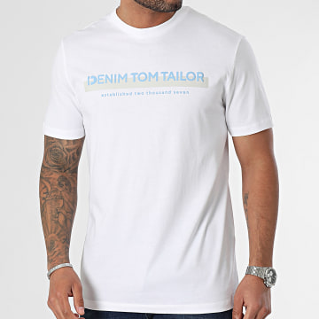 Tom Tailor - Tee Shirt Col Rond 1037653 Blanc