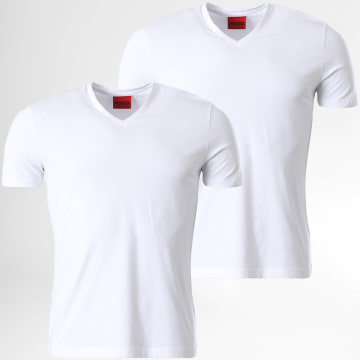 HUGO - Lote de 2 camisetas de HUGO con cuello de pico 50325417 Blanco