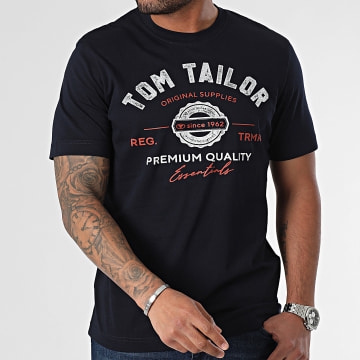 Tom Tailor - Tee Shirt Col Rond 1037735 Bleu Marine
