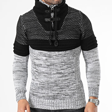 Classic Series - Amplified Collar Sweater Black Heather Grey