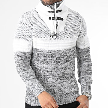 Classic Series - Amplified Collar Sweater White Heather Grey