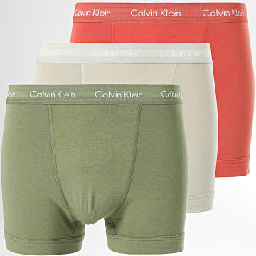 Calvin Klein - Lot De 3 Boxers U2662G Beige Vert Kaki Orange
