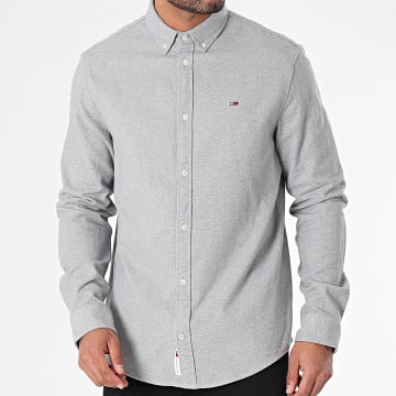 Tommy Jeans - Camicie a maniche lunghe Brushed Grindle 8329 Grigio screziato