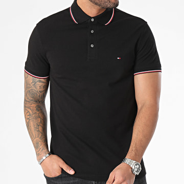 Tommy Hilfiger - Polo Manches Courtes Slim Tipped 0750 Noir