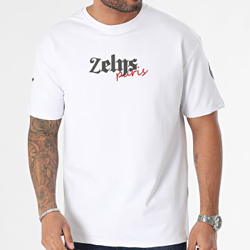Zelys Paris - Camiseta blanca de cuello redondo