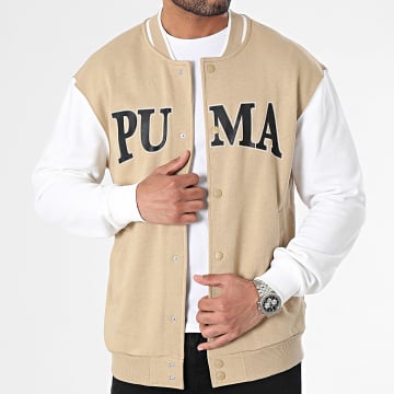 Puma - Cazadora Bomber 678971 Camel Blanco