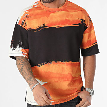 Zelys Paris - Camiseta cuello redondo Negro Naranja