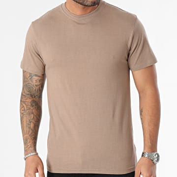 Black Industry - Camiseta marrón de cuello redondo