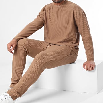 Frilivin - Set maglia e pantaloni marrone