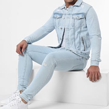 Frilivin - Set giacca e jeans super slim con lavaggio blu