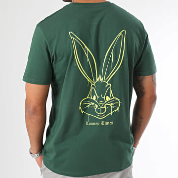  Looney Tunes - Tee Shirt Angry Bugs Bunny Vert Jaune Fluo