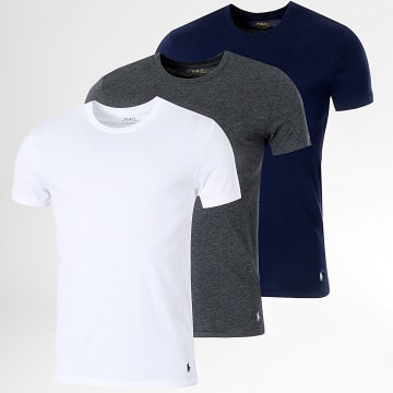 Polo Ralph Lauren - Lote de 3 camisetas Original Player Blanco Azul marino Moteado Carbón