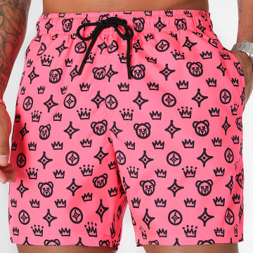 Teddy Yacht Club - Pantaloncini da bagno Street Couture 0007 Rosa fluo