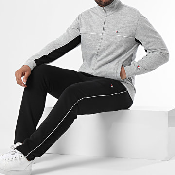Champion - Set di pantaloni da jogging e felpa con zip 219942 nero grigio erica
