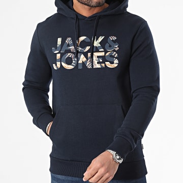 Jack And Jones - Sudadera con capucha Jeff Corp Logo Navy