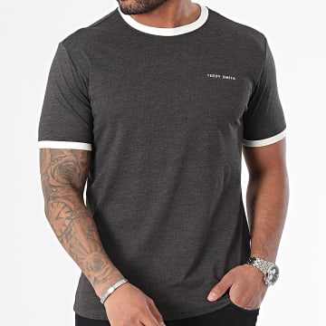 Teddy Smith - Tee Shirt Col Rond 11016811D Gris Anthracite Chiné