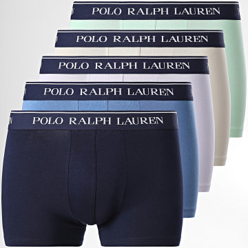 Polo Ralph Lauren - Confezione da 5 boxer beige, blu, verde, viola e blu navy