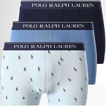 Polo Ralph Lauren - Lot De 3 Boxers Bleu Bleu Clair Bleu Marine