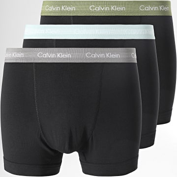 Calvin Klein - Lot De 3 Boxers U2662G Noir Vert Kaki Gris Bleu Clair