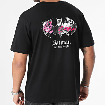 DC Comics - Negro de gran tamaño Batman Logo Graffiti Camiseta