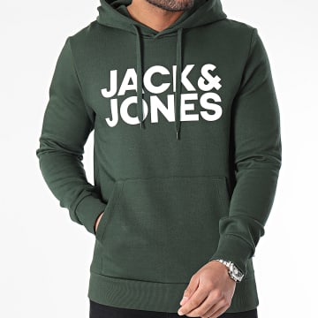 Jack And Jones - Felpa con cappuccio Corp Logo 12152840 Verde scuro