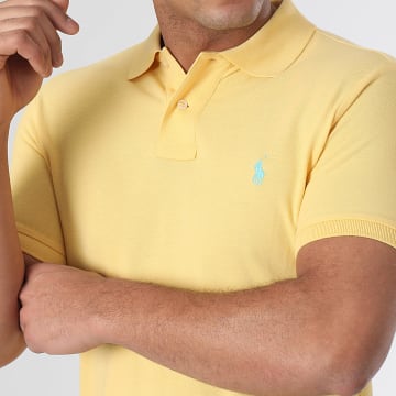 Polo Ralph Lauren - Polo Slim a maniche corte in cotone piqué giallo