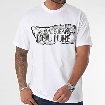  Versace Jeans Couture - Tee Shirt Logo Magazine 76GAHE03-CJ00E Blanc