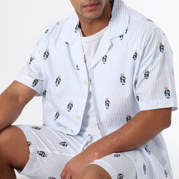 Polo Ralph Lauren - Orso Camicia a maniche corte e pantaloncini da jogging Polo Set Bianco Azzurro