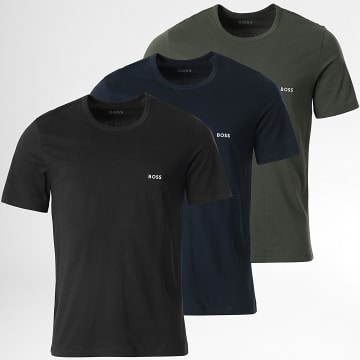 BOSS - Lot De 3 Tee Shirts 50509255 Noir Bleu Marine Vert Kaki