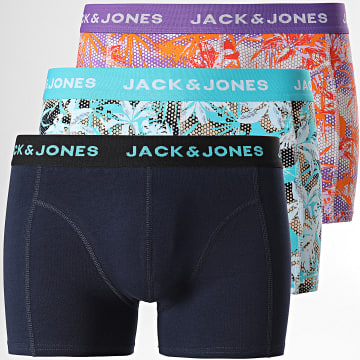 Jack And Jones - Damian 3 Pack Calzoncillos Floral Azul Marino
