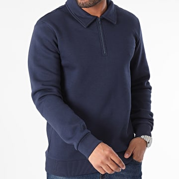 Only And Sons - Sweat Col Zippé Ceres Bleu Marine