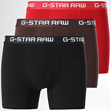 G-Star - Set di 3 boxer D05095 nero bordeaux rosso