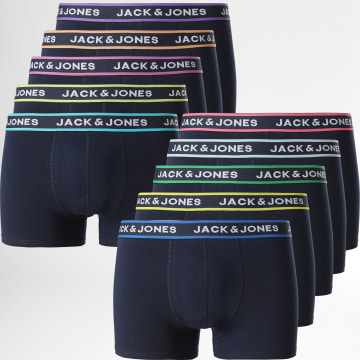  Jack And Jones - Lot De 10 Boxers Lime Bleu Marine