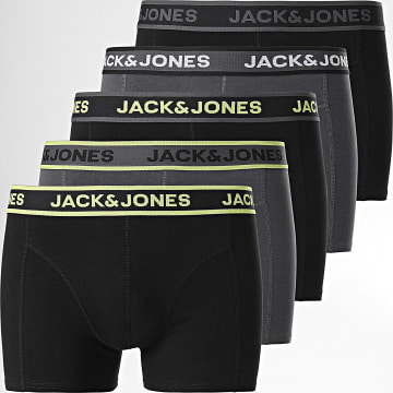 Jack And Jones - Lot De 5 Boxers Speed Solid Gris Noir