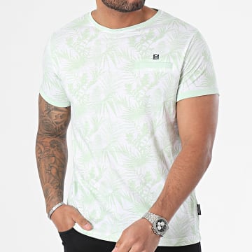 La Maison Blaggio - T-shirt bianca verde chiaro con tasca floreale