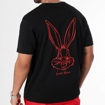  Looney Tunes - Tee Shirt Oversize Large Angry Bugs Bunny Noir Rouge