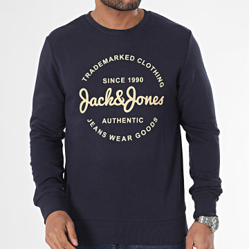 Jack And Jones - Felpa girocollo Forest blu navy