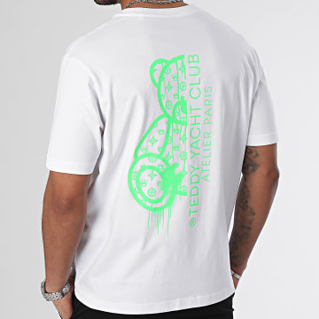 Teddy Yacht Club - Oversize Camiseta Large Atelier De Couture Blanco Verde Fluo