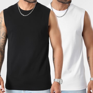 LBO - Lote de 2 camisetas de tirantes 3323 Negro Blanco