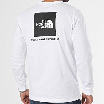  The North Face - Tee Shirt Manches Longues Redbox A87NN Blanc