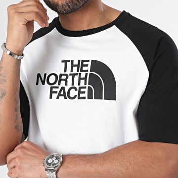 The North Face - Tee Shirt Raglan Easy A87N7 Bianco Nero