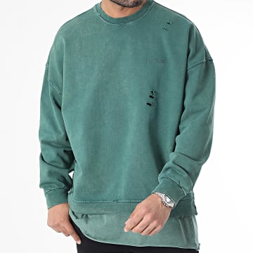 2Y Premium - Conjunto de camiseta de tirantes y sudadera de cuello redondo Verde