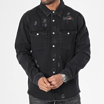 2Y Premium - Camicia nera in denim