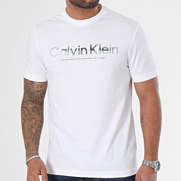 Calvin Klein - Tee Shirt Diffused Logo 2497 Blanc